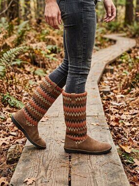 Keen The Alpine Knit Boot Orange/Brown/Rust/Olive Green - 5.5/6
